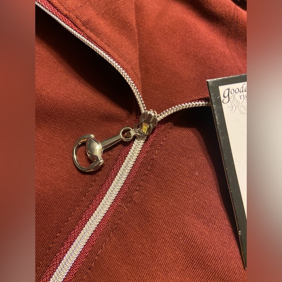 NWT! Goode Rider performance 1/4 zip burgundy long sleeve size M - Picture 3 of 9